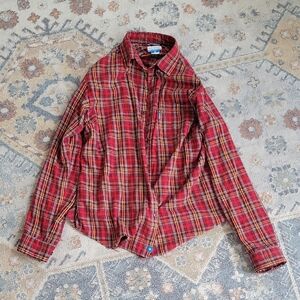 Columbia Red and Yellow Plaid Men's Shirt
